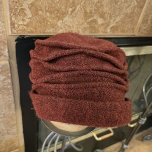 Scala Cozy Red Knit Beanie Hat Wool